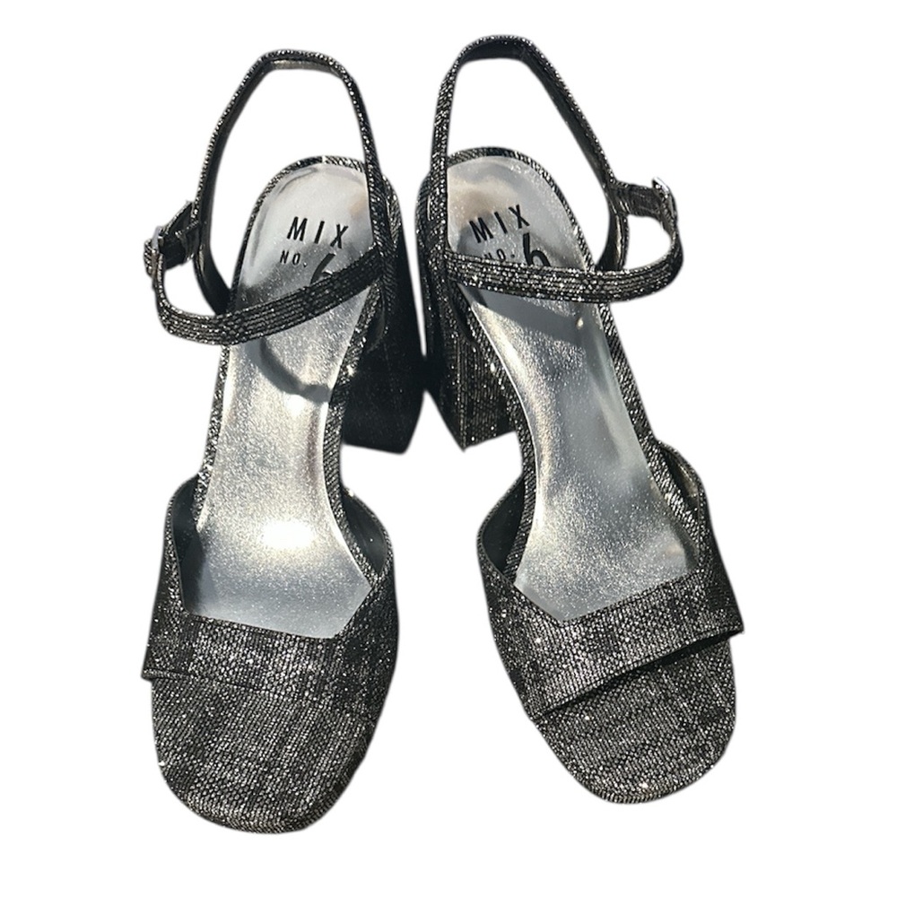 Mix No. 6 Halia Sandal, Grey/Black Plaid, women’s size 8M - Picture 7 of 10
